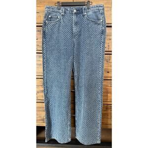 Rag & Bone Logan Jeans Women's 31 Nemmi Tweed Mid Rise Wide Leg Denim NWT